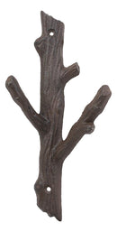 Ebros Cast Iron Rustic Western Country Tree Branches Twigs Wall Hanger 2 Peg Hook Decor Hangers for Coats Hats Leashes Backpacks Keys Decorative Organizer On Mudroom Main Entrance Walls (2)