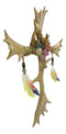 Rustic Elk Moose Bone Antlers Flowers Dreamcatcher Feathers Wall Cross Decor