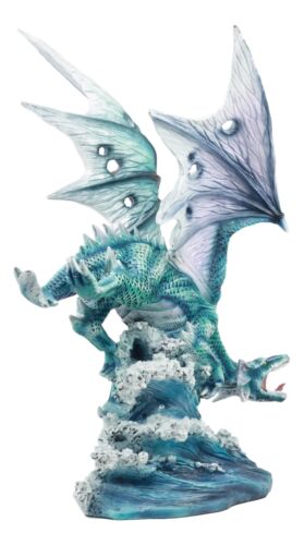 Large Flying Sea Dragon Statue 16.5"Long Mythical Fantasy Ocean Dragon Lord
