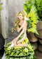 Tribal Green Daisy Flower Garden Innocent Fairy Eve Kneeling On Petals Figurine