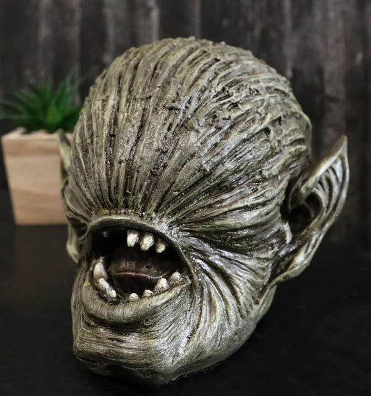 Ghastly Faceless Alien Zombie Skull Figurine 6.25"Long Horrific Blind Predator