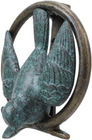 Ebros 6.25" Tall Aluminum Dove Perching on Celtic Claddagh Ring Door Knocker