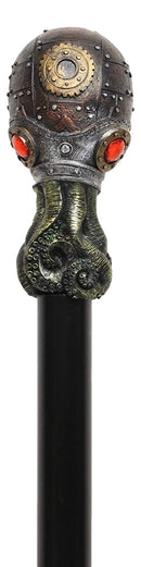 Ebros Steampunk Robotic Kraken Cthulhu Octopus Swagger Stick Cane Staff 38" Long Decorative Costume Prop Victorian Industrial Sci Fi Decor Collectible Figurine NOT for Medical Walking Assistance
