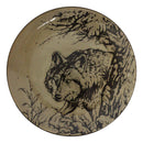 Pack Of 2 Rustic Western Forest Spirit Alpha Gray Wolf Round Dinner Plates 10"D