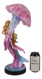 Large 17.25"H Mermaid With Pink Jellyfish Statue With Colorful LED Light