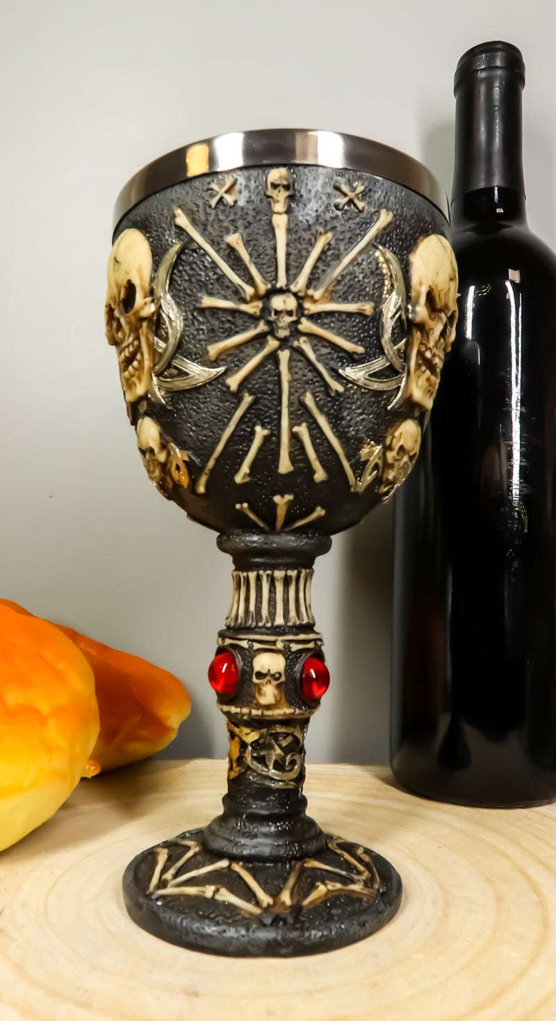 Pirate Star Boneyard Ossuary Skull Sacrifice Wine Goblet Drink Chalice Cup 6oz