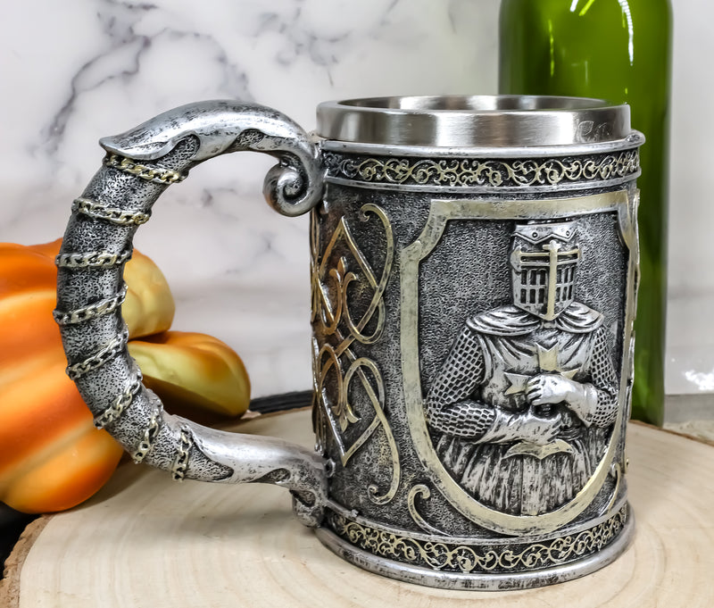 Ebros Medieval Crusader Knight Of The Cross Mug Armor Suit Large Tankard Mug