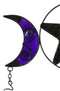 Stained Glass Triple Moons Pentagram Sacred Geometry Metal Wind Chime Suncatcher