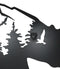 Rustic Scenic Black Bear With Cubs Pine Forest Mountains Wall Metal Cutout Decor