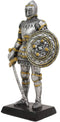 Ebros Royal Knight with Dagger Sword and Round Shield Miniature Figurine 5" H