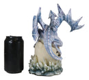 Luna Shylo Arctic Frost Dragon Emerging From Frozen Crystal Egg Hatchling Statue