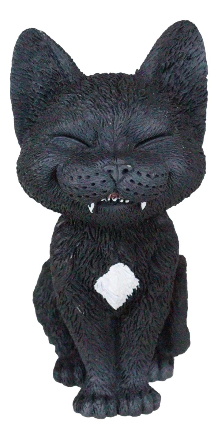 Ebros Sinister TeeHee Pets Grinning Black Cat Figurine 4"Tall Wild Kitten Statue