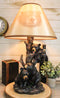 Ebros Whimsical Climbing Black Bear Cubs Table Lamp Statue Decor With Bear Face Shade