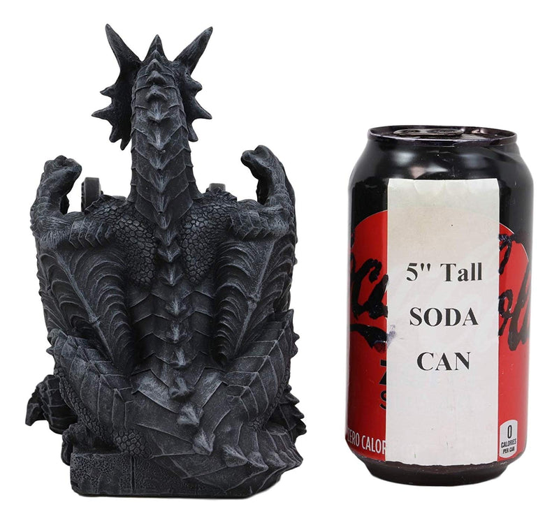 Ebros Gift Gothic Winged Guardian Dragon with Celtic Knotwork Coaster Set Figurine Holder with 6 Round Coasters 6.25" Tall Dungeons and Dragons Mythical Fantasy Flying Beast