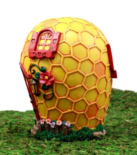 Ebros Enchanted Fairy Garden Miniature Bear Bee Hive Honeycomb Cottage House Figurine