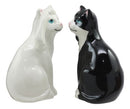 Wedding Black White Cats In Tuxedo And Bridal Gown Salt And Pepper Shakers Set