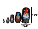 Ebros 5 Piece Set Gnomes w/ Family Nesting Dolls Matroyshka Wooden Figurine 4.5"