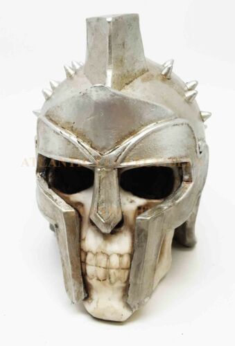 Spiked Spartan Helm Hero Gladiator Maximus Warrior Skull Figurine Sculpture