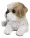 Lifelike Adorable Shih Tzu Dog At Rest With Glass Eyes Figurine Pet Pal Memorial