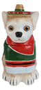 Ceramic Cinco De Mayo Chihuahua Dog With Sombrero Hat And Serape Cookie Jar 10"H