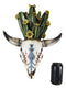 Southwestern Cow Skull With Cactus Blooms And Tribal Arrow Symbols Wall Decor