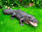 Grand Scale Realistic Nile Crocodile Baring Razor Sharp Teeth Garden Statue 30"L