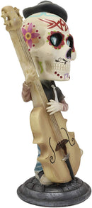Ebros DOD Skeleton Rock Band Bass Player Bassist Bobblehead Statue 7" Tall