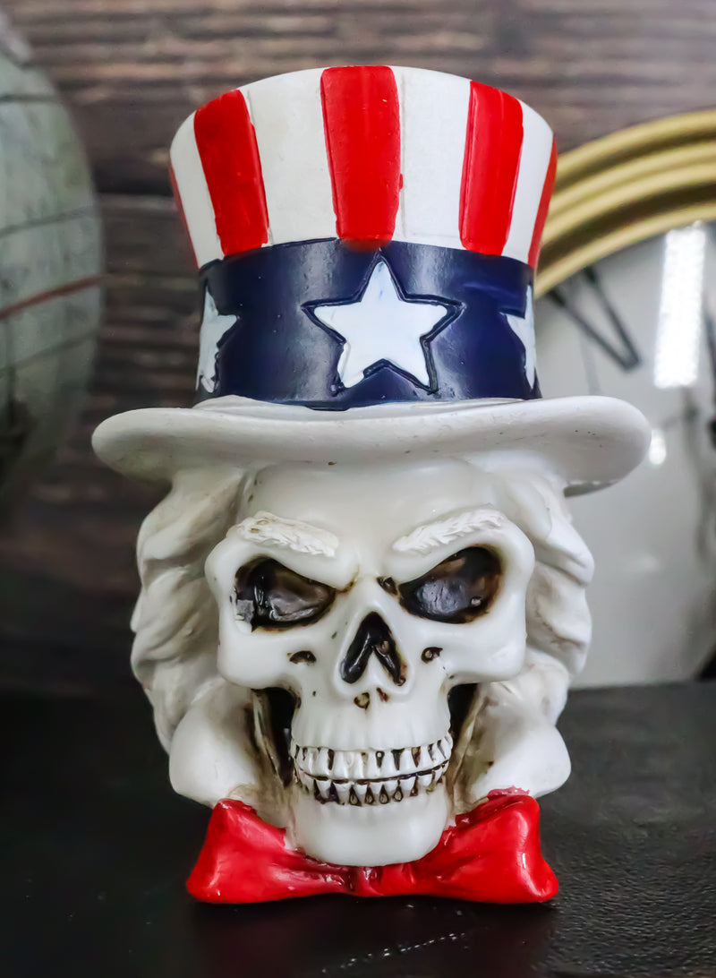 Uncle Sam Wants You Miniature Skull Figurine Patriotic Skeleton Bust Sculpture