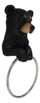 Ebros Whimsical Black Bear Toilet Paper and Hand Towel Holder Set Bathroom Decor