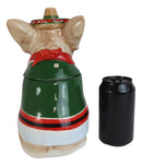 Ceramic Cinco De Mayo Chihuahua Dog With Sombrero Hat And Serape Cookie Jar 10"H