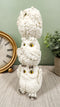 Ebros Stacked See Hear Speak No Evil Wise Acrobatic Fat Owls Figurine (White)
