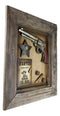 Western Outlaw Wanted Poster Pistol Gun Badge Bullets Wooden Frame Wall Decor