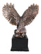 Aerial Majestic Bald Eagle On Rock Ledge Stretching Out Wings Figurine With Base