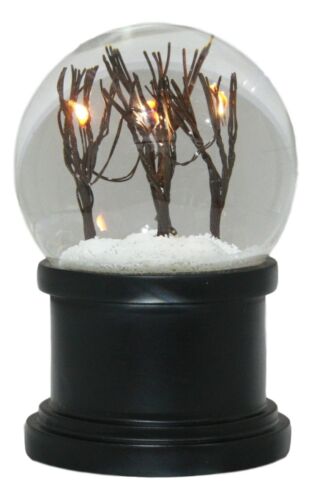 Windy Christmas Snow Winter Trees Night Scene Light Up Snow Water Globe With Fan