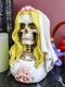 Day of The Dead DOD Skeleton Bride with Pink Flowers and Hearts Mini Figurine