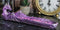 Ebros Magenta Sunset Dragon Guarding Pink Crystal River Incense Burner Holder