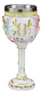 Ebros Holy Matrimony Blue And Pink Butterfly Bridal Floral Fairy Wine Goblet 7oz