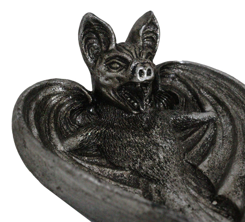 Gothic Winged Vampire Bat Awakening Jewelry Coin Dish Trinket Dish Tray Figurine
