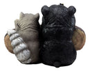 Ebros Black Bear & Raccoon Statue Wipe Your Paws Greeter Welcome Sign Home Decor