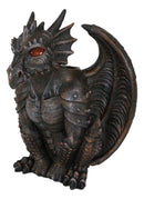 Gothic Winged Dragon Guard Gargoyle With Translucent Eyes Candle Holder Figurine