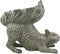 Ebros Aluminum Squirrel Statue w/ Dish Bowl Tail Garden Bird Feeder Bath 15"L