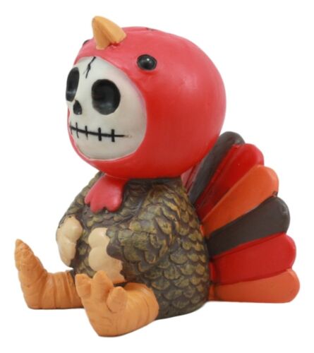 Ebros Furry Bones Pumpkin The Thanksgiving Turkey Gobbler Skeleton Figurine