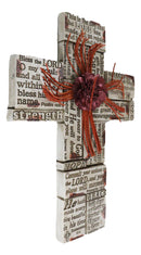 Inspirational Bible Verses Faith Grace Hope Red Flower With Strings Wall Cross