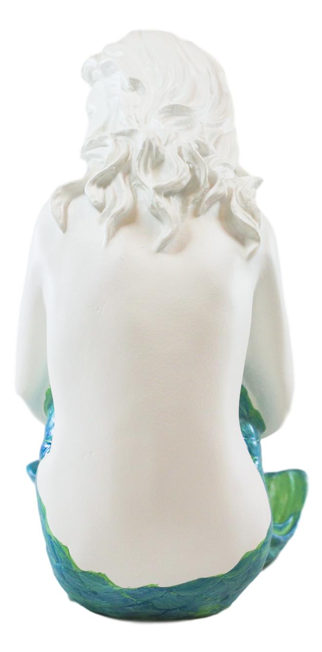 Ebros Marine Ocean Lovesick Mermaid With Blue Green Ombre Tail Sitting Statue