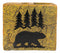 Rustic Western Black Bear By Pine Trees Silhouette Toothbrush Toothpaste Holder