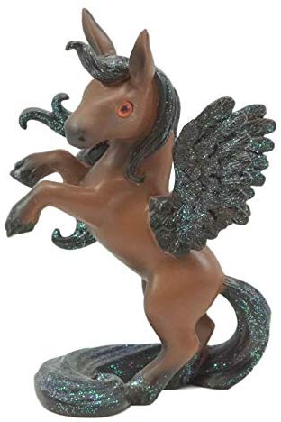 Ebros Fantasy Fairy Tale Pegasus Horse Figurine Shelf Decor (Brown Beauty Clair)