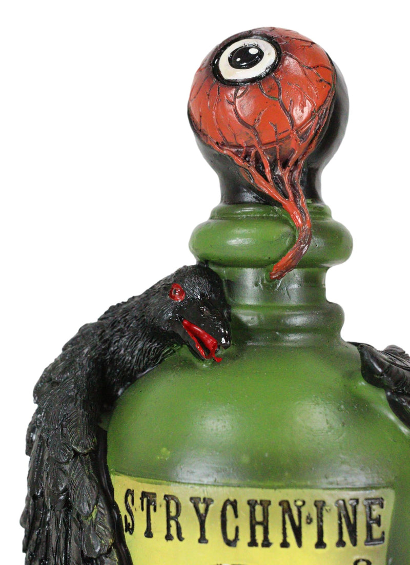 Wicca Paranormal Raven Crow With Eyeball Faux Poison Potion Bottle Prop Decor