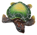 Nautical Ocean Green Hues Giant Sea Turtle Swimming Decorative Figurine Tortoise