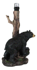 Rustic Western Roaming Forest Black Bear Desktop Table Lamp Lighting Decor 20"H