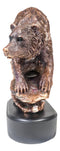 Wildlife Large Grizzly Bear Going Down Hill Bronze Electroplated Resin Figurine